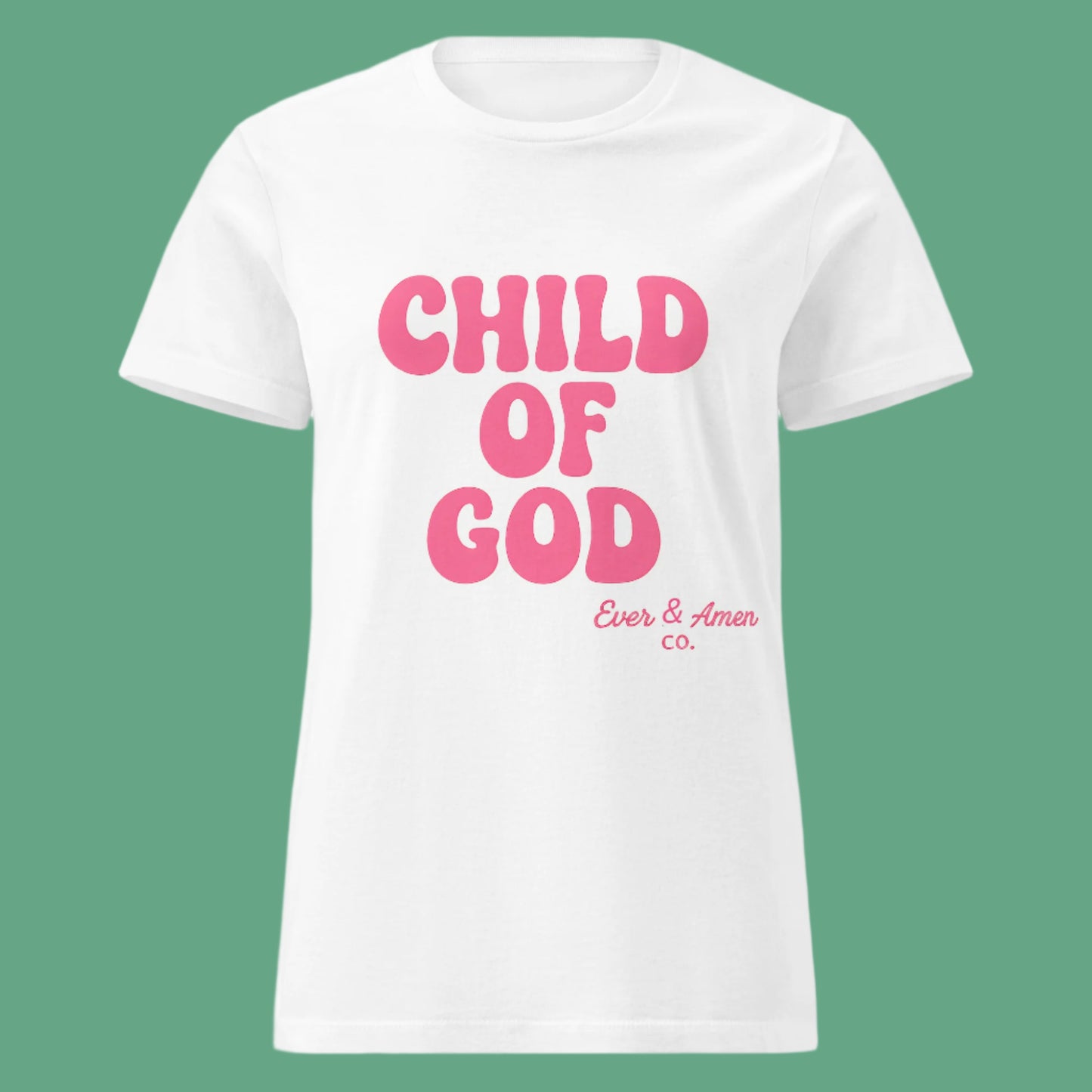 Christian graphic tee for women with Child of God message, casual faith wear