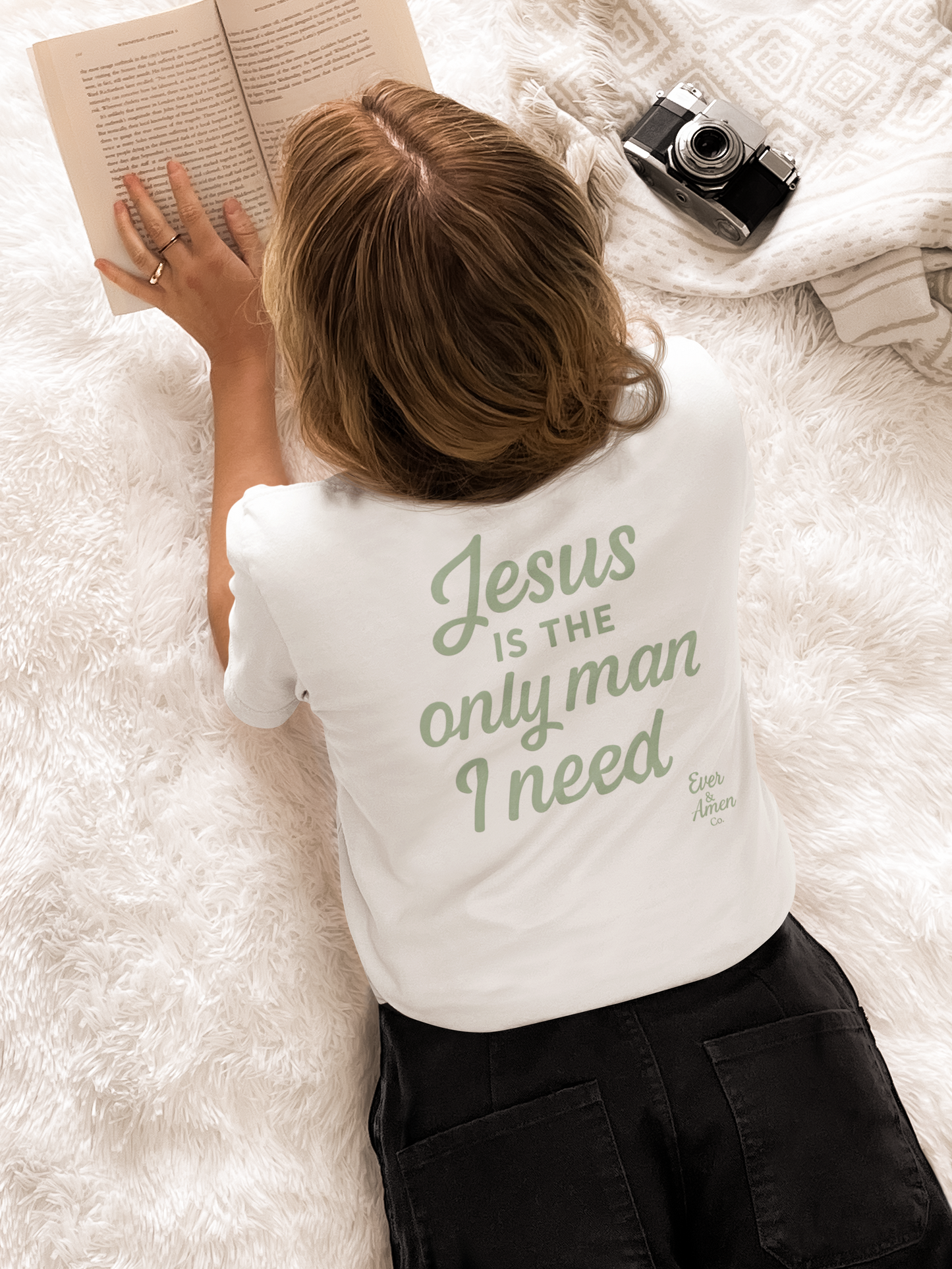 Women's "Back Only Jesus" Boxy Tee