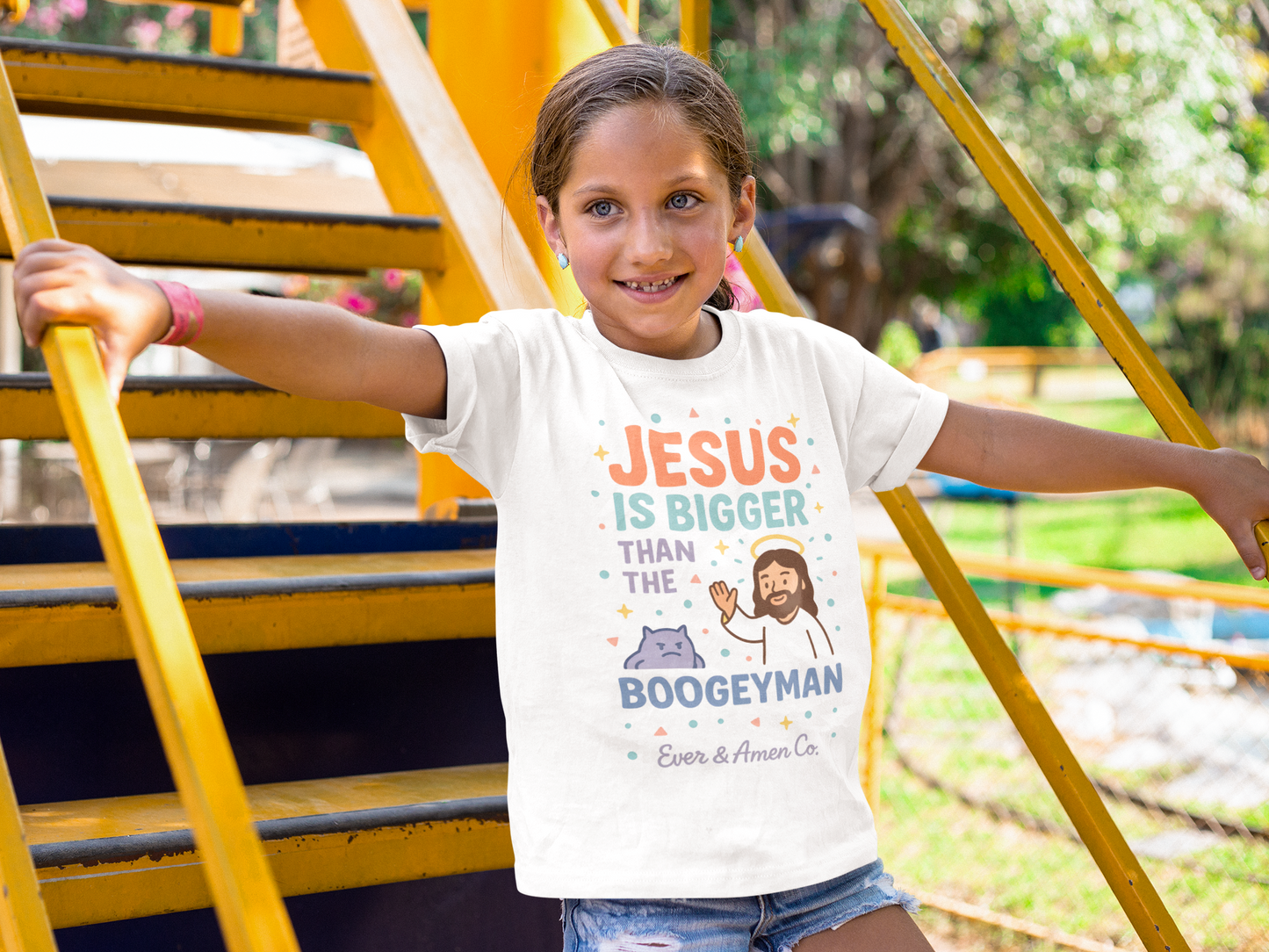 Girls "Jesus is Bigger Than the Boogeyman" Tee