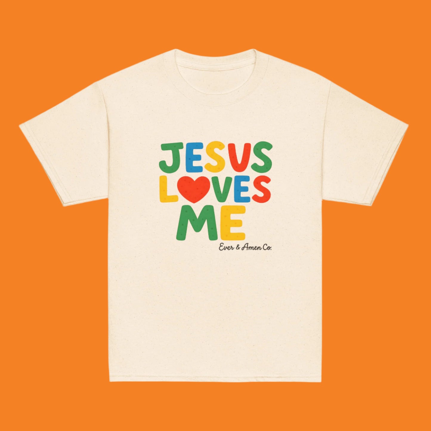 Durable cotton Jesus Loves Me t-shirt for toddlers and youth, Christian apparel
