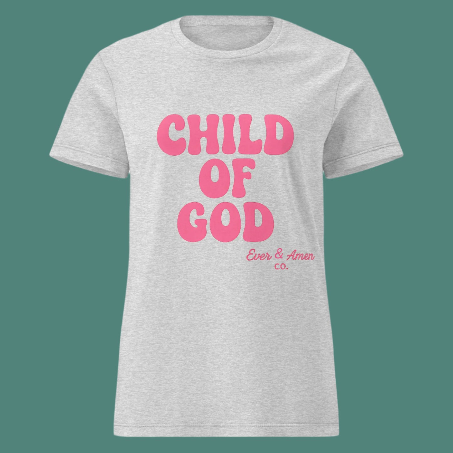 Child of God women’s tee in soft cotton blend, inspirational Christian clothing
