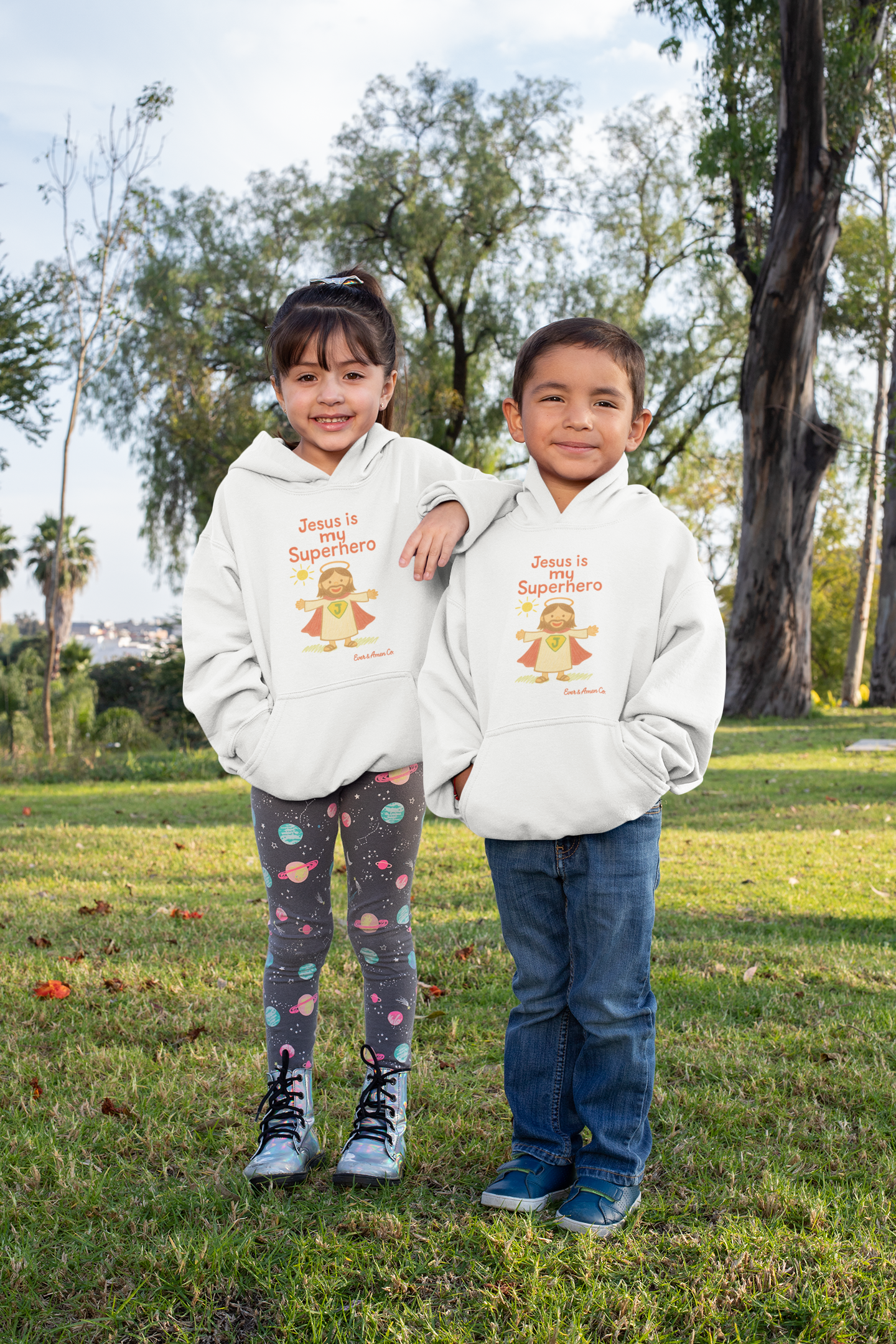 Children's "Jesus is my Superhero" Fleece Hoodie